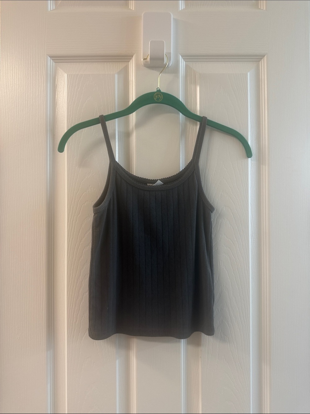 GAP Black Ribbed Camisole Tank with Thin Straps